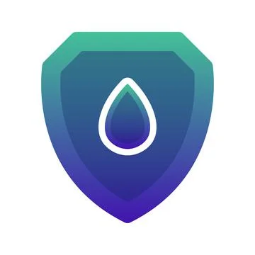 Water shield gradient logo design template icon Stock Illustration