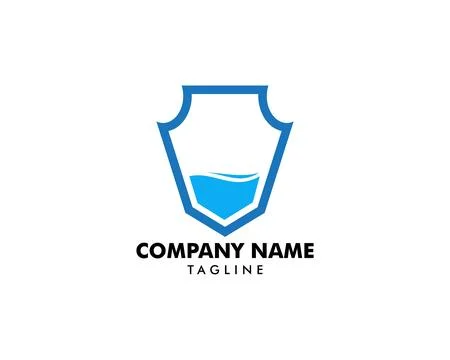 Water shield vector logo template Stock Illustration