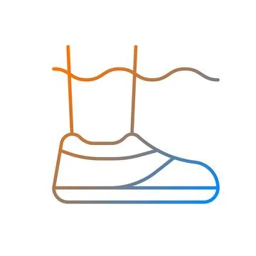 Water shoes gradient linear vector icon Stock Illustration