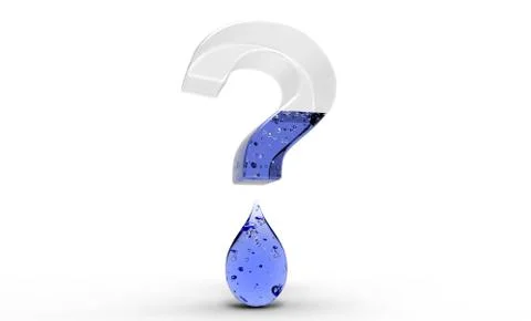 Water Shortage Question Mark 3D Rendering Concept Stock Illustration