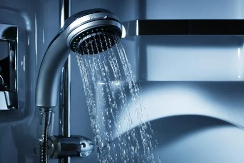 Water from the shower Stock Photos