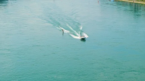 Water Ski in Action Stock Footage 98423051