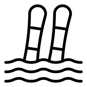 Water ski icon outline vector. Beach leisure Stockillustratie