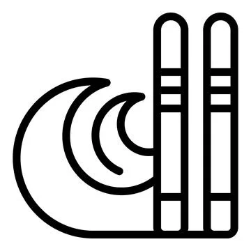 Water ski icon outline vector. Leisure beach Illustrazione stock