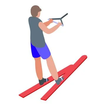 Water skier icon isometric vector. People sport 스톡 일러스트