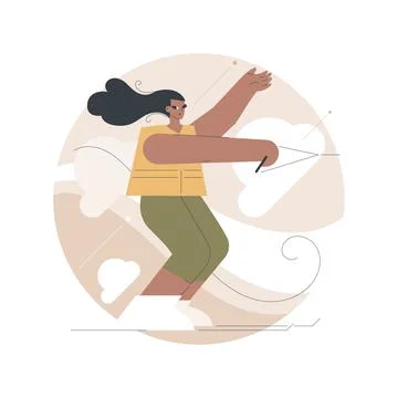 Water skiing abstract concept vector illustration. 库存插图