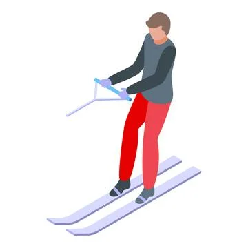 Water skiing icon isometric vector. Beach ski Stockillustratie