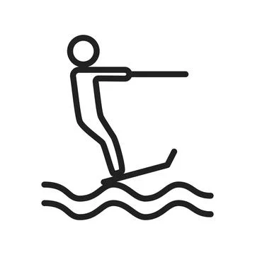 Water Skiing icon vector image.  Stock Illustration