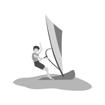 Water Skiing icon vector image. Illustrazione stock