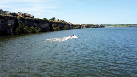 Water Skiing at the Lake Stock Footage 114927299