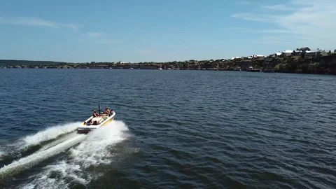 Water Skiing at the Lake Stock Footage 114927459