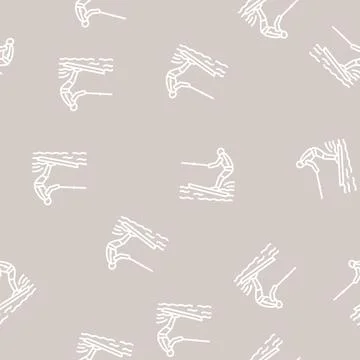 Water skiing line seamless pattern Stock Illustration