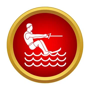 Water skiing man icon representing summer sport activity Stock Illustration