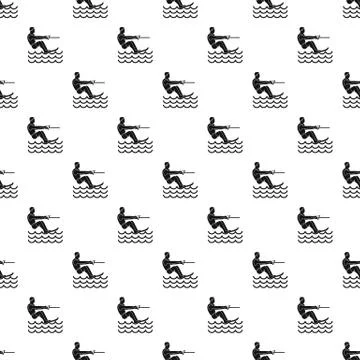 Water skiing man pattern vector Stock Illustration