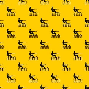 Water skiing man pattern vector Stock Illustration