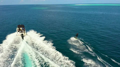 Water Skiing in Ocean Stock Footage 135211774