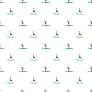 Water skiing pattern showing active summer sport 스톡 일러스트
