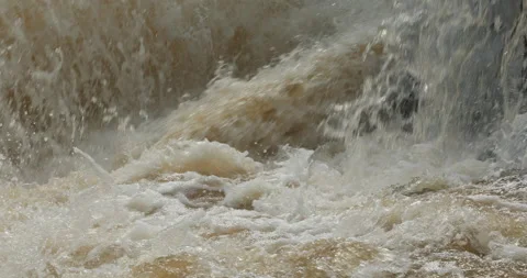 Water Slashes at Dam Stock Footage 215562181