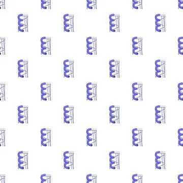 Water slide aqua park fun seamless pattern イラスト素材
