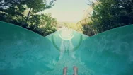 Water Slide At Aqua Park. Pov Stock Footage