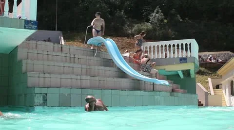 Water slide Stock Footage 11357399