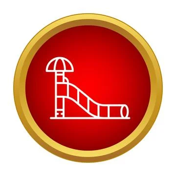 Water slide icon presenting fun and recreation Stock Illustration