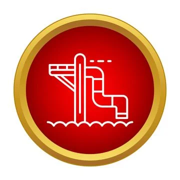 Water slide icon in red circle Stockillustratie