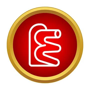 Water slide icon on red round button Stock Illustration