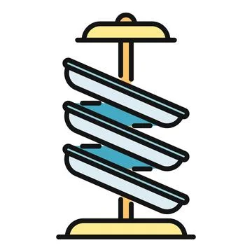 Water slide icon representing fun and amusement park elements 库存插图
