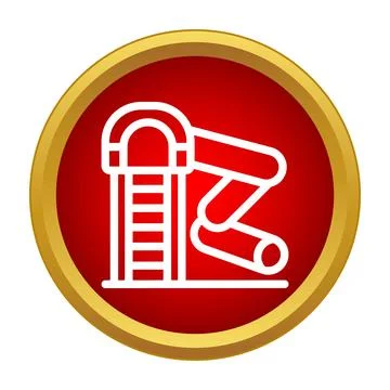 Water slide icon symbolizing fun and summer activity Stock Illustration