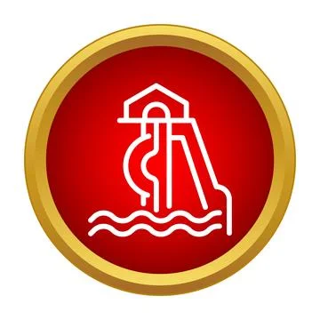 Water slide icon symbolizing summer recreation amusement Stock Illustration