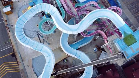 Water Slide on Morey's Pier in Wildwood, New Jersey Stock Photos