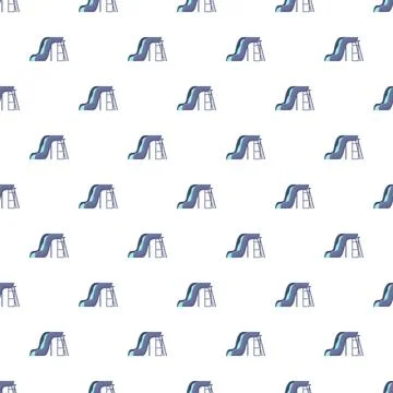 Water slide playground seamless pattern for kids recreation Stock Illustration
