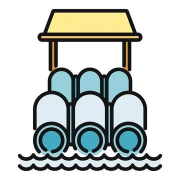 Water slide ride ending into a splash pool Stock Illustration