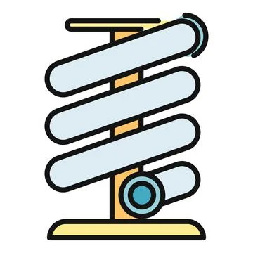 Water slide spiral structure icon illustrating amusement park fun Ilustración de archivo