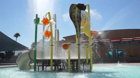 Water Slide Swimming Pool Stock Footage 40239261