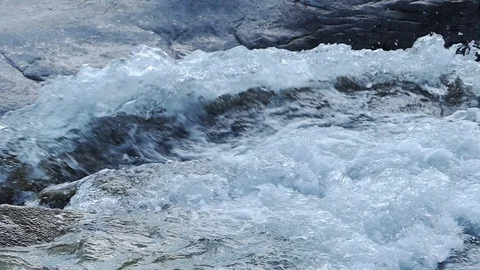 Water slow-motion shot of a stream forming waves and swirls 動画素材 114178227