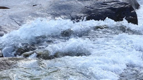 Water slow-motion shot of a stream forming waves and swirls 動画素材 114178253