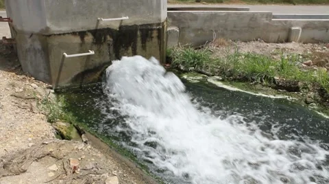 Water from a sluice gate Stock Footage 7757693