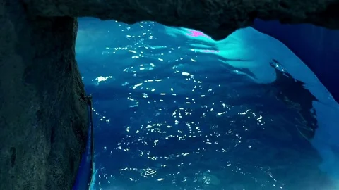 Water smooth surface in swimming pool on stony background. Stock Footage 78500772