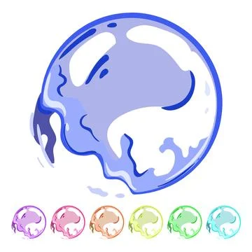 Water soap bubble explosion cartoon vector graphic Stock Illustration