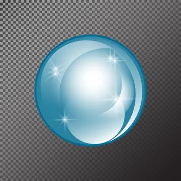 Water soap bubble with soft shadow.. Transparent Isolated Realistic Design El Stock Illustration