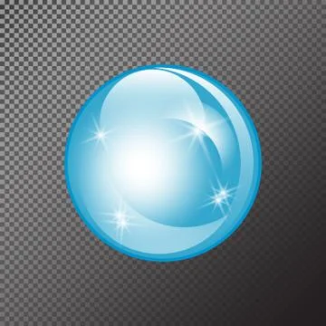 Water soap bubble with soft shadow.. Transparent Isolated Realistic Design El Stock Illustration