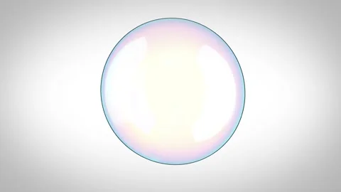 Water soap bubble on white bg able to loop endless Stock Footage 328299900