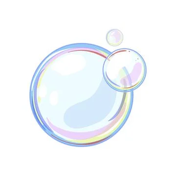 Water soap bubbles cartoon vector illustration Stock Illustration