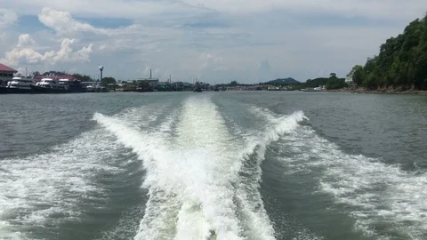 Water from the speedboat. Stock Footage 89572794