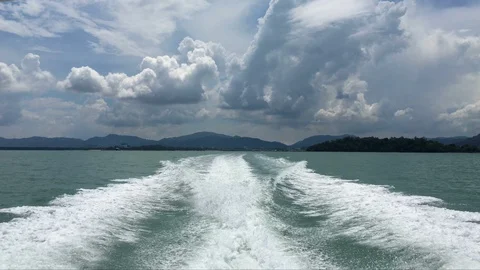 Water from the speedboat. Stock Footage 89572955