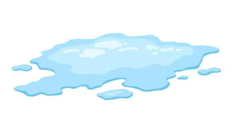 Water spill puddle. Blue liquid shape in flat cartoon style. Clean fluid drop 스톡 일러스트