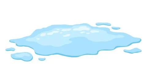 Water spill puddle. Blue liquid shape in flat cartoon style. Clean fluid drop 스톡 일러스트