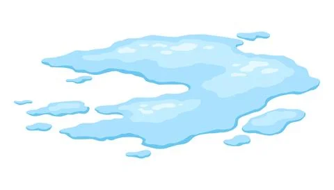 Water spill puddle. Blue liquid shape in flat cartoon style. Clean fluid drop Stock Illustration